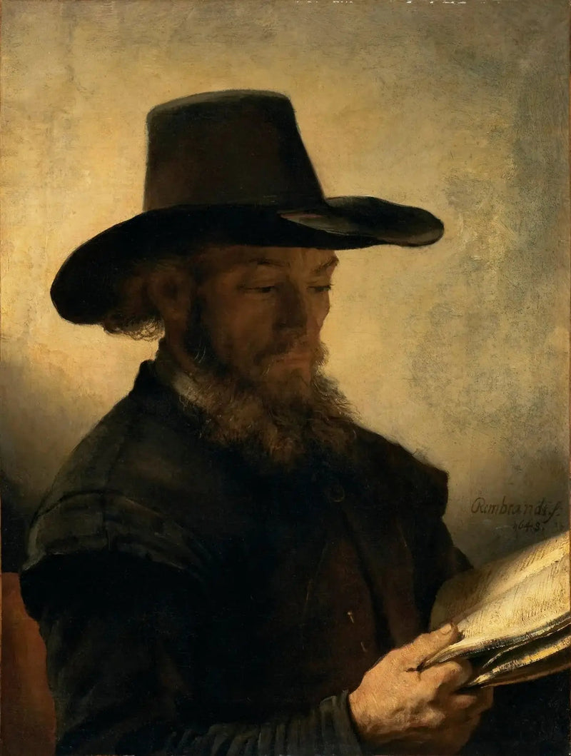Mann som leser - Rembrandt