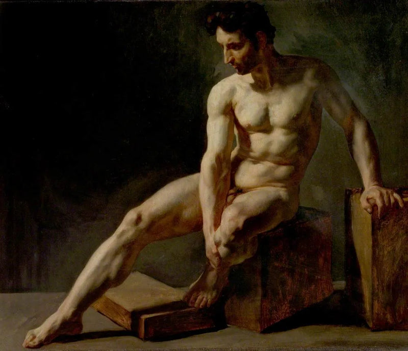 Mann naken sittende - Édouard Detaille