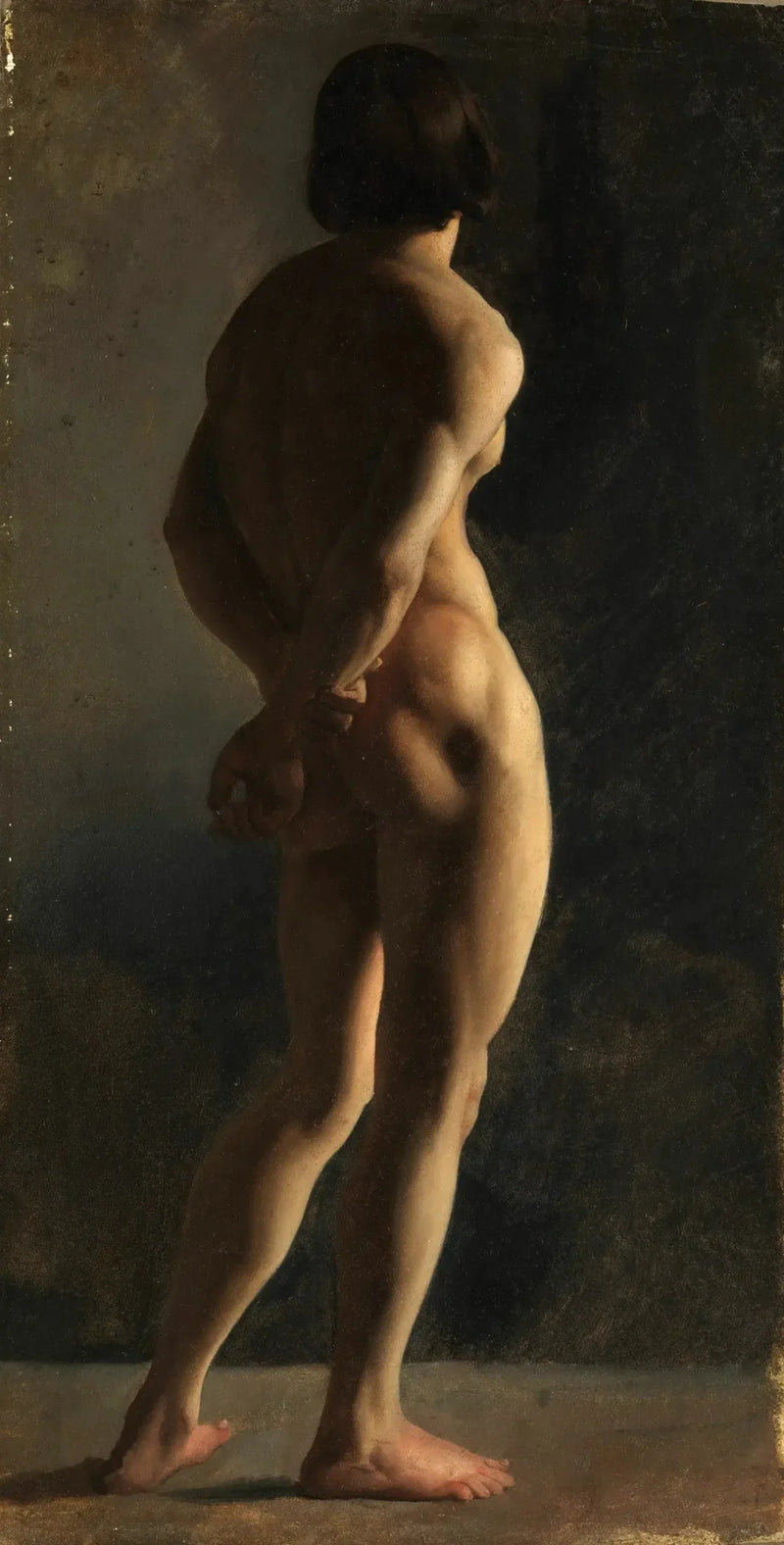 Naken mann sett bakfra - Hippolyte Flandrin