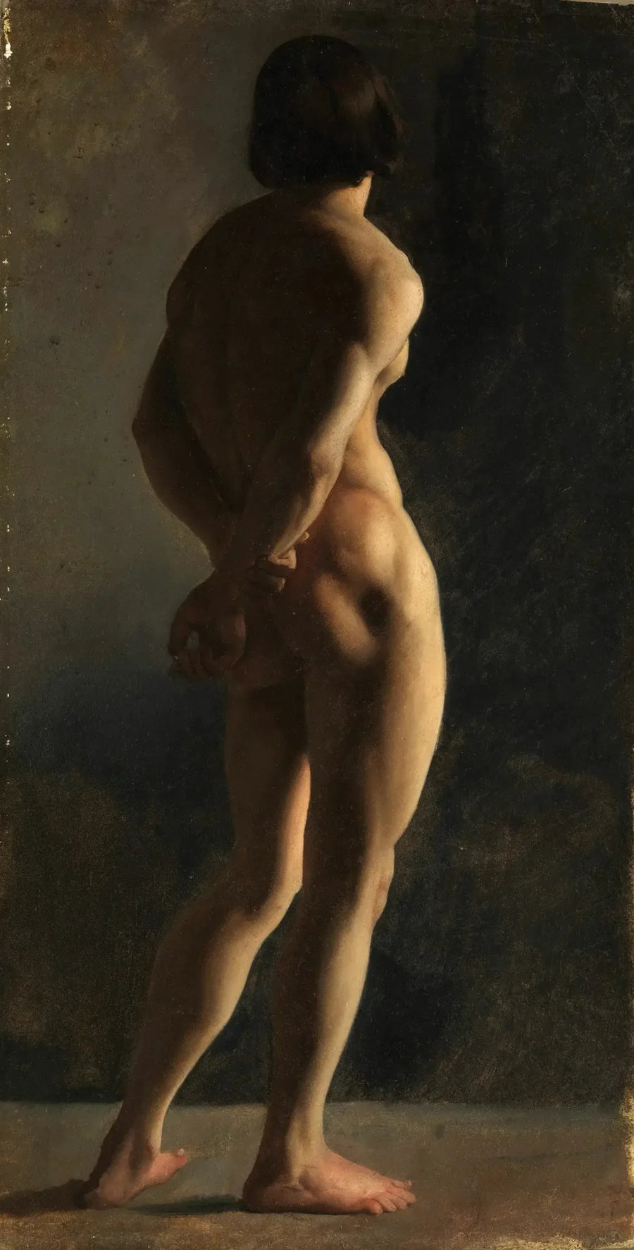 Naken mann sett bakfra - Hippolyte Flandrin
