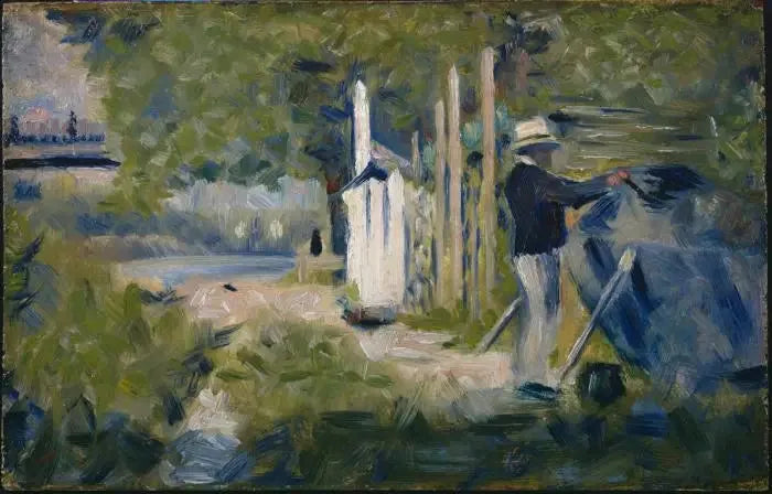 Mann som maler en båt - Georges Seurat