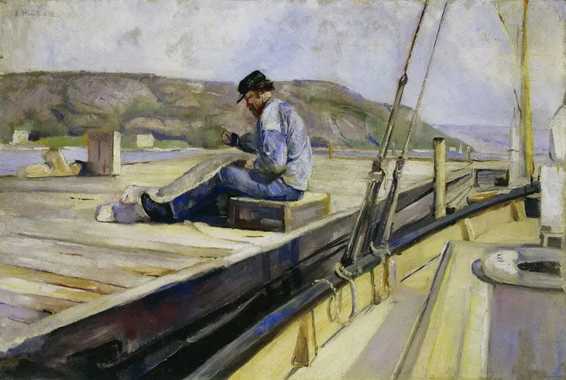 Mann som reparerer et nett - Edvard Munch
