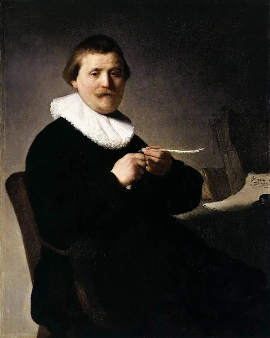 Portrett av en mann som skjærer sin fjær - Rembrandt