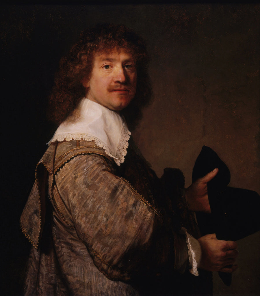 Portrett av en mann som holder en hatt - Rembrandt