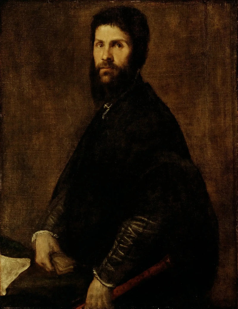 Mann som holder en fløyte - Titian