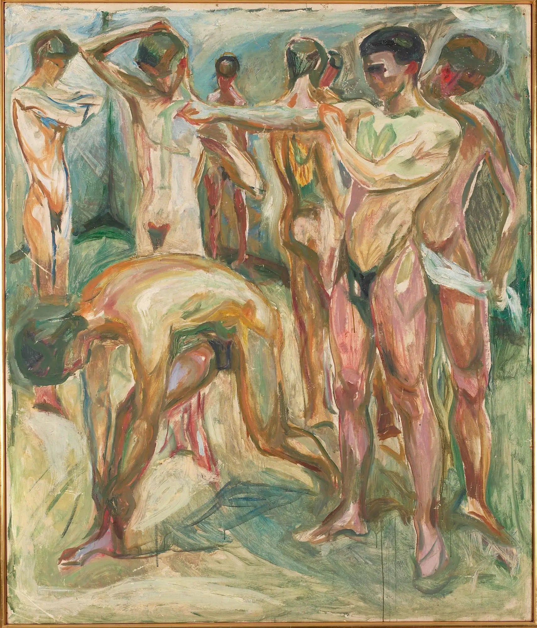 Hommes nus aux bains - Edvard Munch image 1 reproduction artisanale de tableau