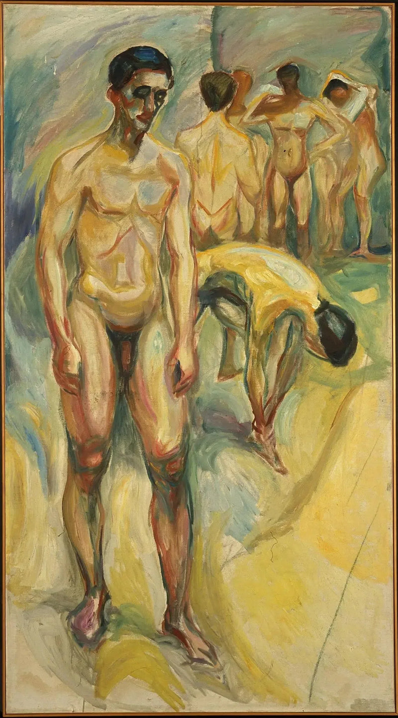 Nøgen mænd i badet - Edvard Munch