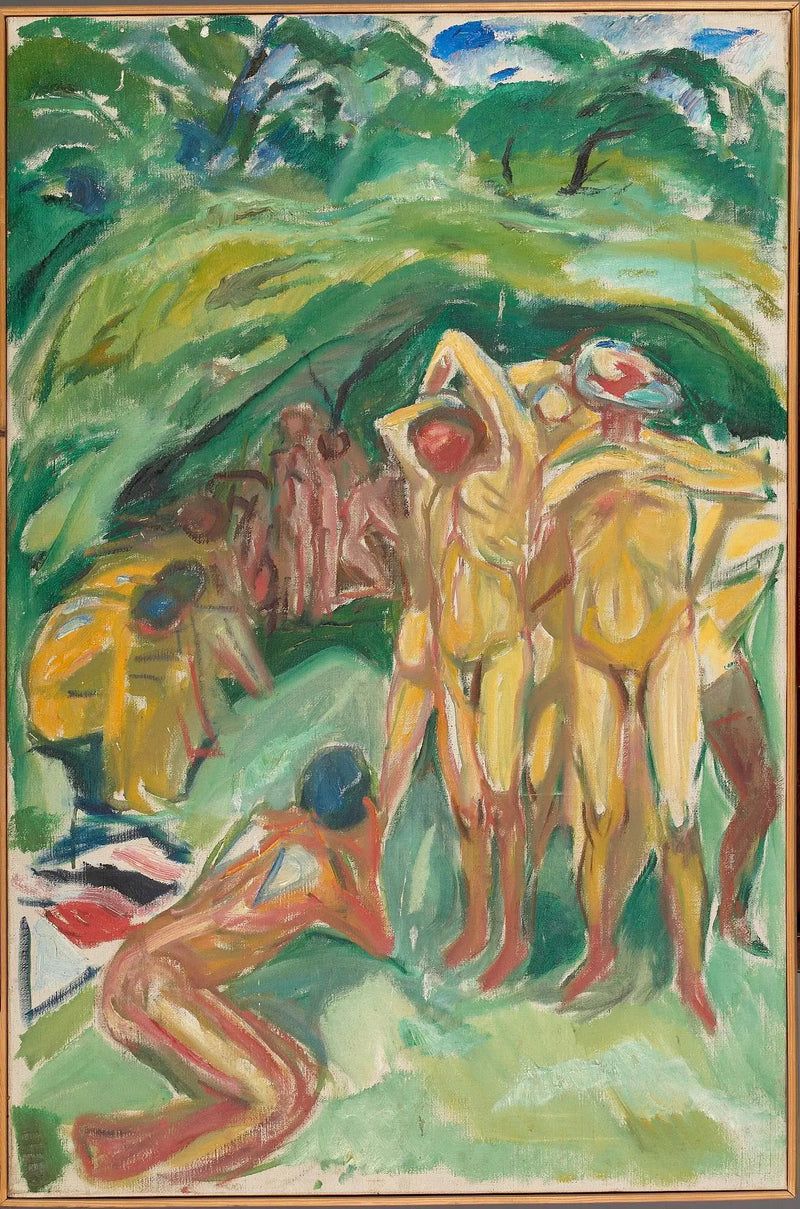 Nøgen menn i skogen - Edvard Munch