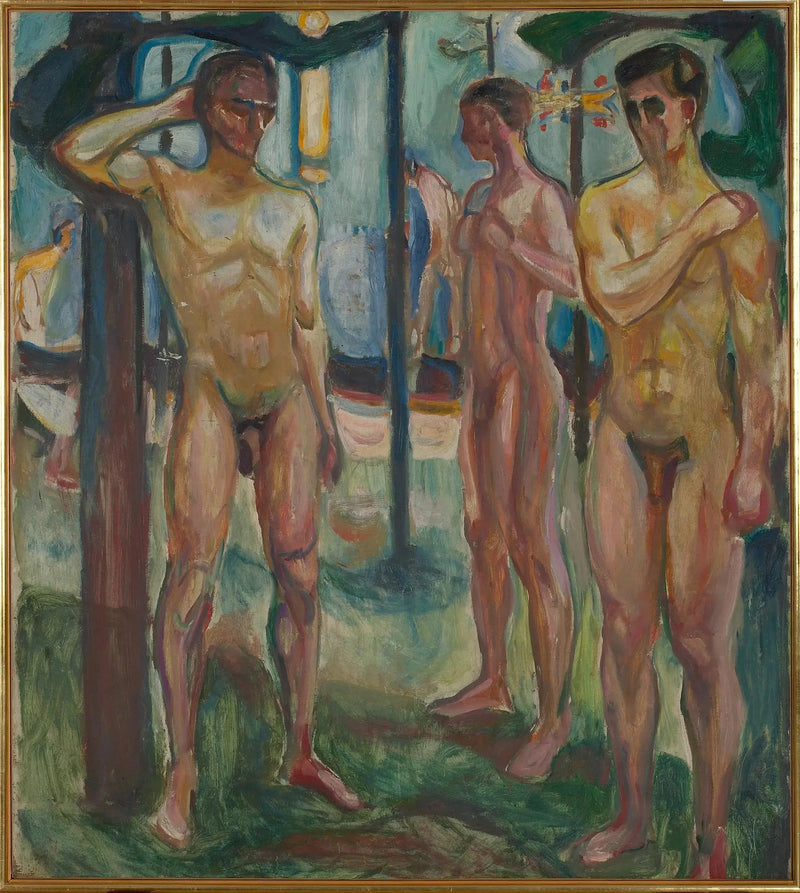 Nøgen mænd i et landskab - Edvard Munch