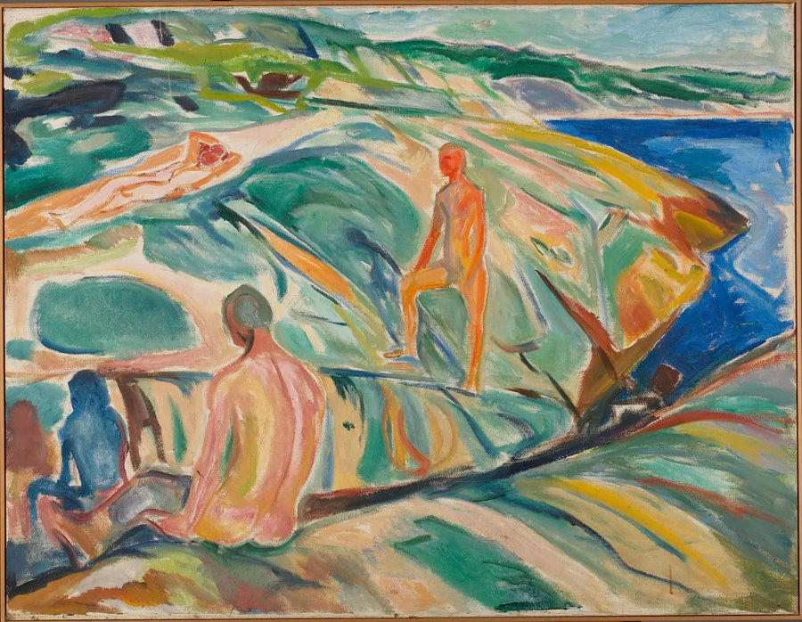 Menn som bader på klippene - Edvard Munch