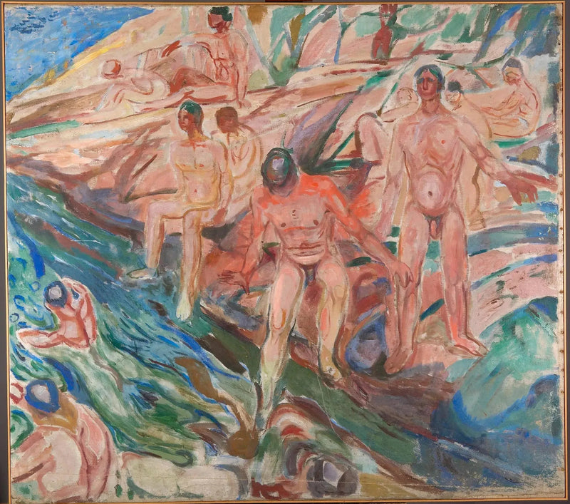Menn som bader på klippene - Edvard Munch