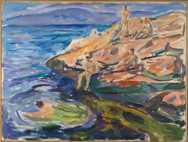 Menn som bader på klippene - Edvard Munch
