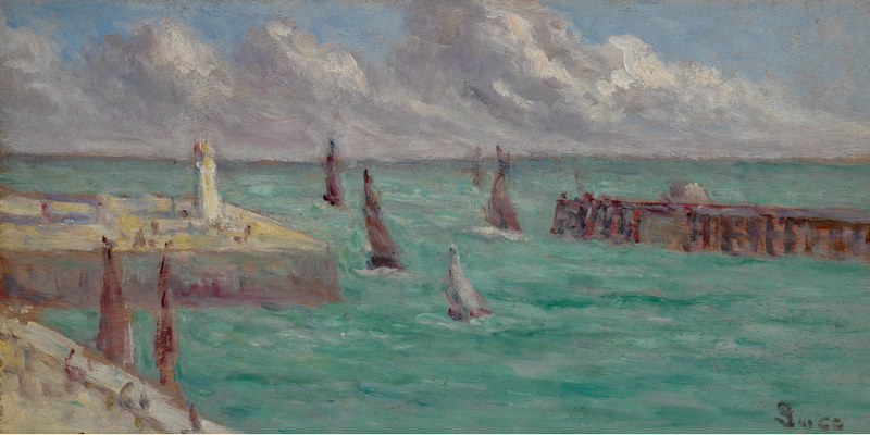 Honfleur, fyret og kaien - Maximilien Luce