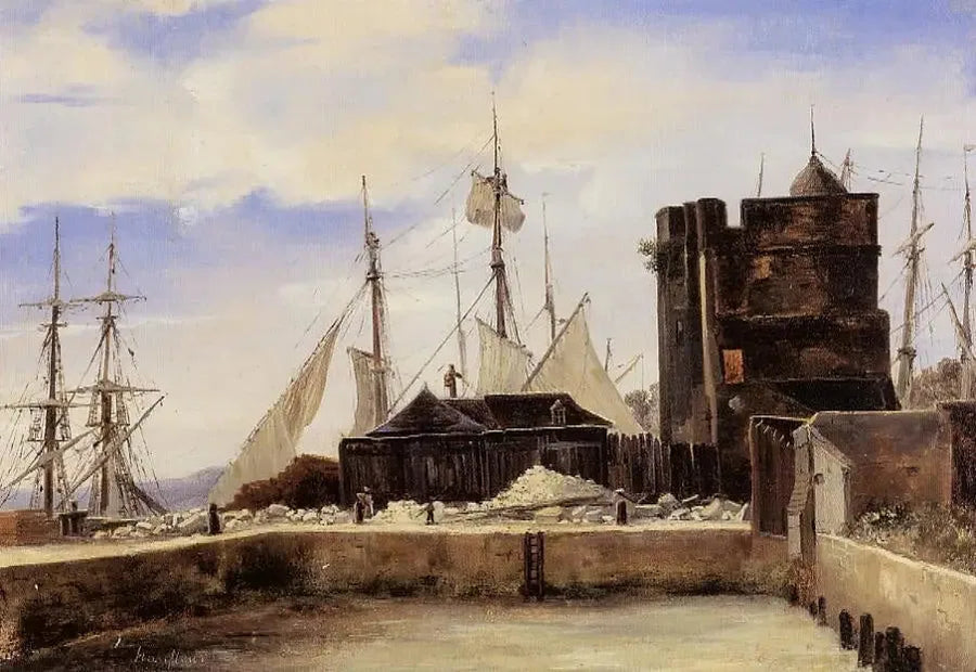 Honfleur, den gamle kai - Jean-Baptiste Camille Corot
