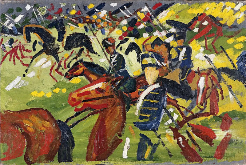 Hussarer på utgang - August Macke
