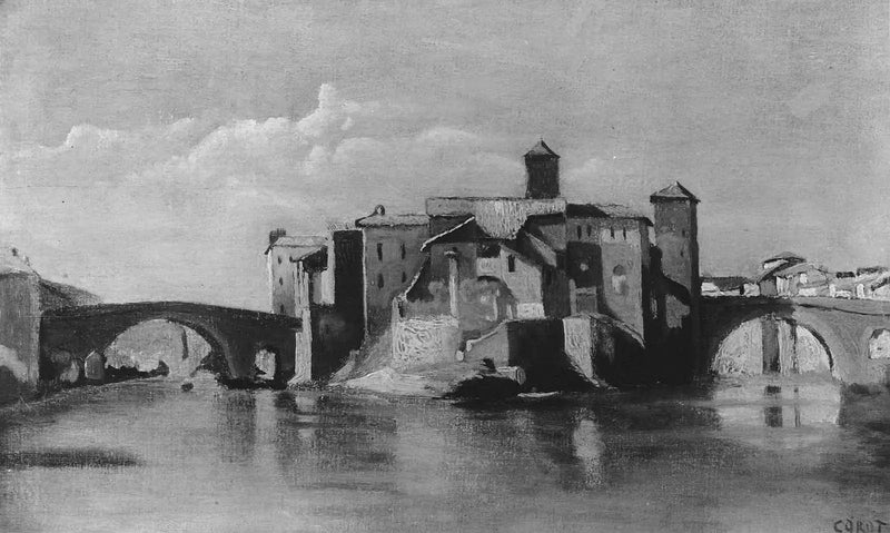 San Bartolomeo-øya, Roma - Jean-Baptiste Camille Corot