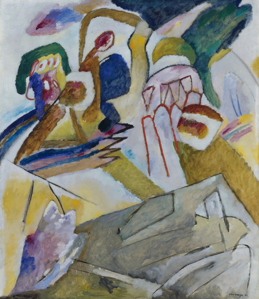 Improvisasjon 18 (med gravstein) - Vassily Kandinsky