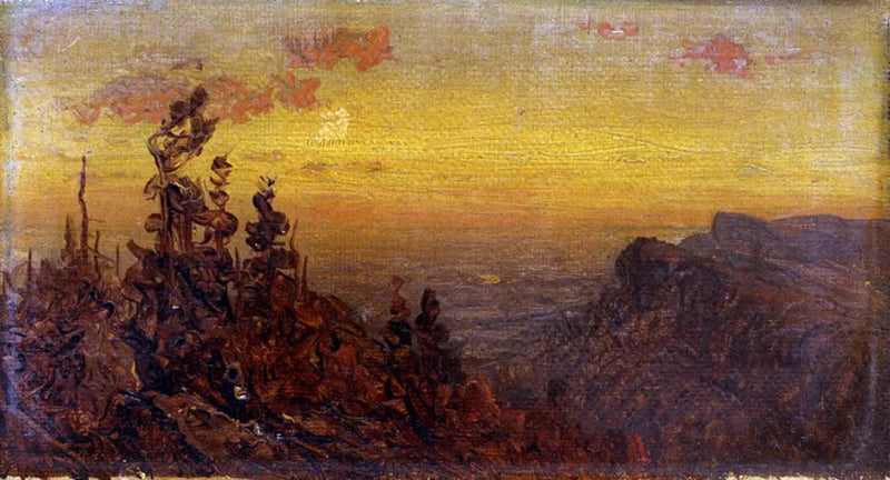 Indiens ved leirbålet - Måneskinn - Sanford Robinson Gifford