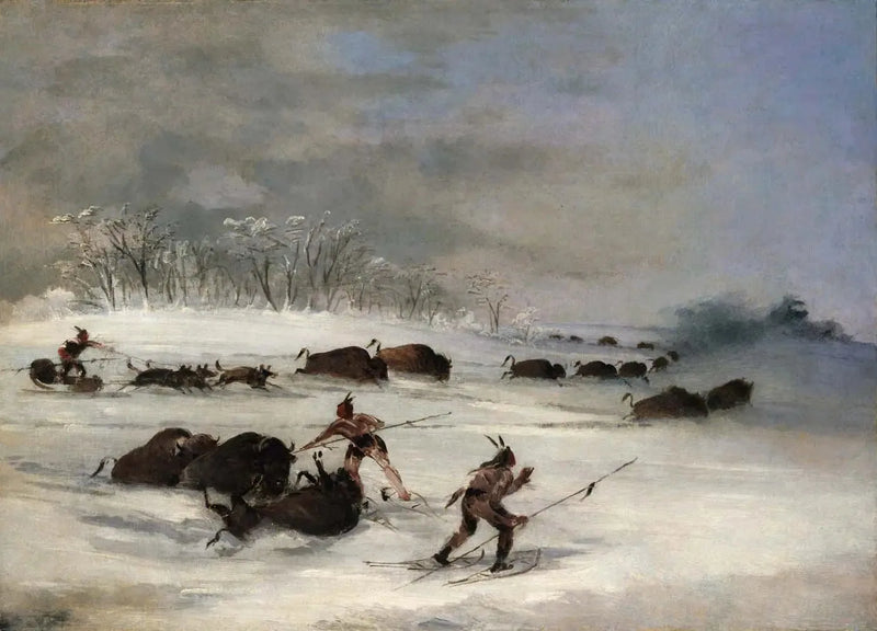 Indiske Sioux på snøskuter som kaster bisoner - George Catlin

Source:
Indiens Sioux en raquettes lançant des bisons - George Catlin