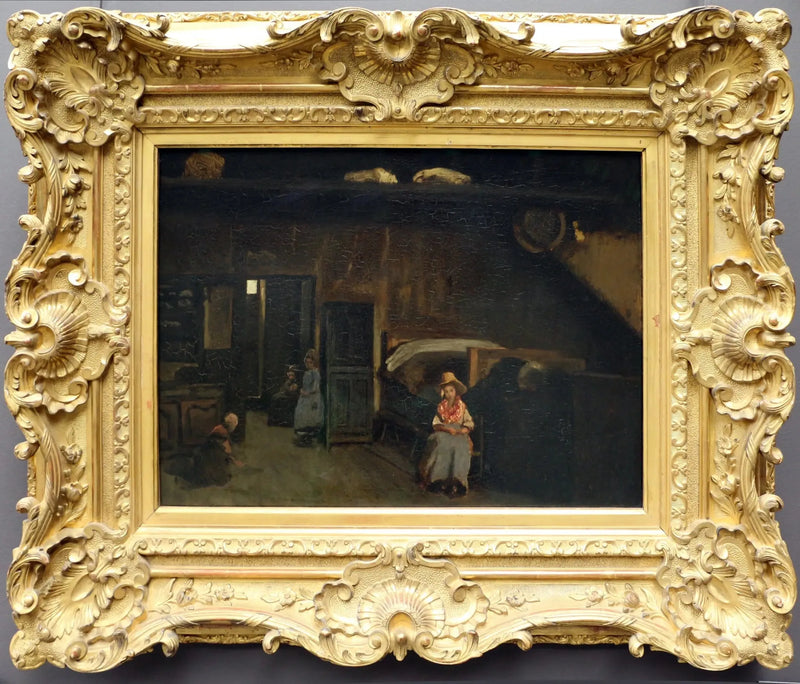 Interiør i Mas Bilier, nær Limoges - Jean-Baptiste Camille Corot