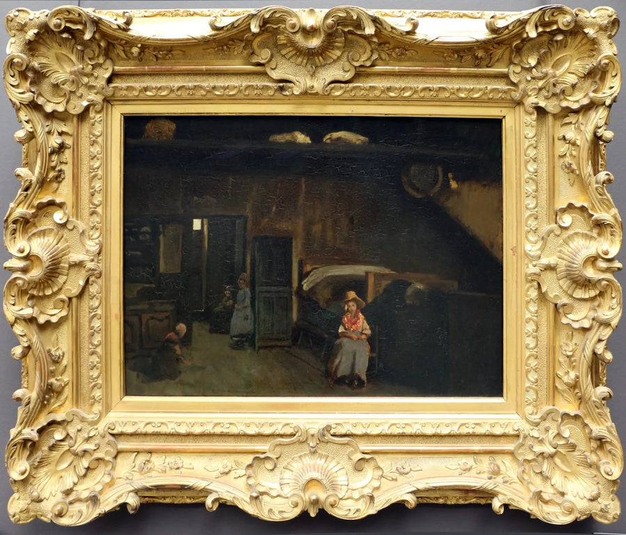 Interiør i Mas Bilier, nær Limoges - Jean-Baptiste Camille Corot