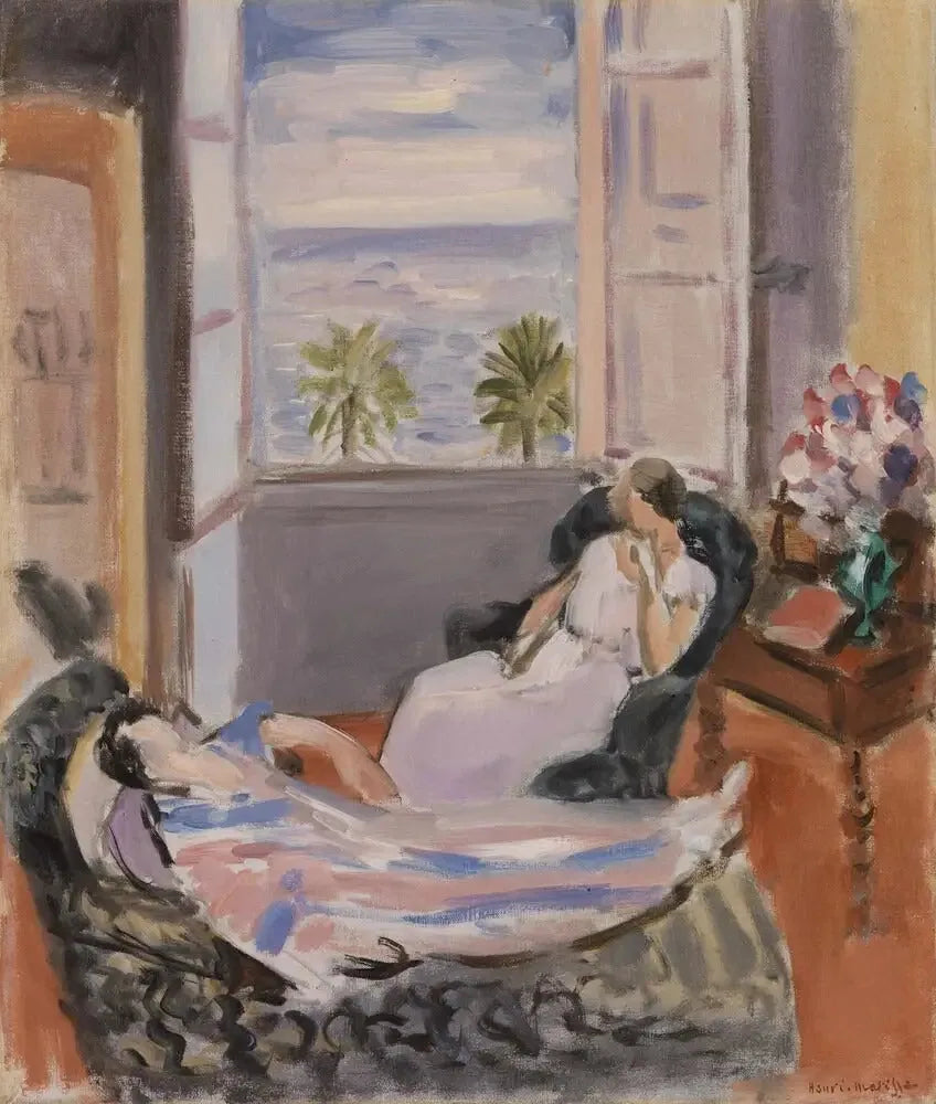 Interiør med to personer, åpen vindu (Interiør med to personer, åpen vindu) - Henri Matisse