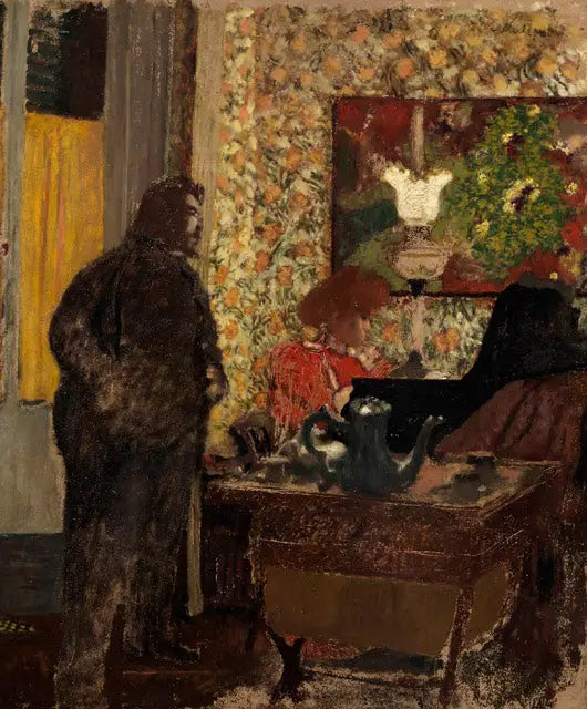 Interiør med Misia Natanson ved pianoet - Édouard Vuillard