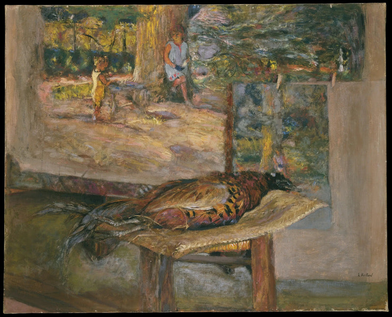 Interiør med malerier og faisan - Édouard Vuillard