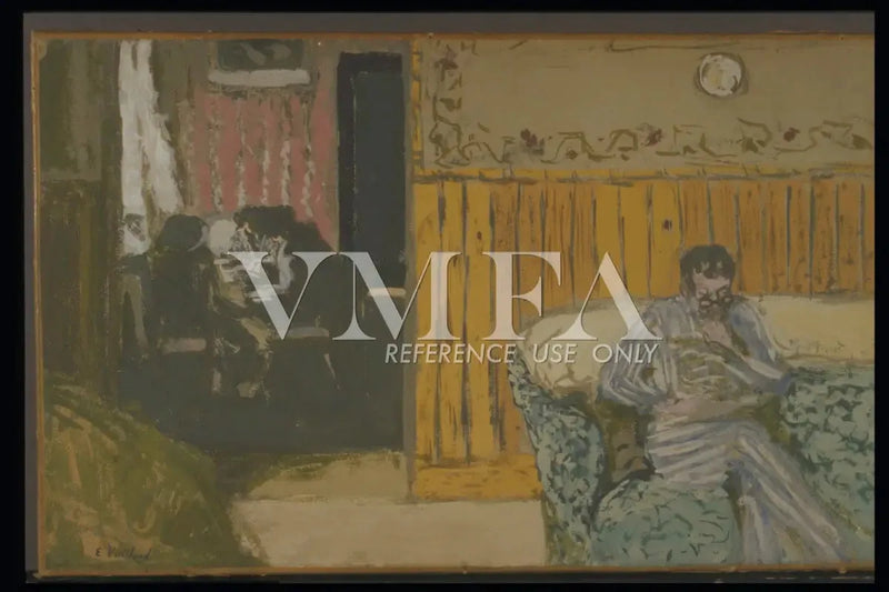 Interiør med en mann som leser - Édouard Vuillard