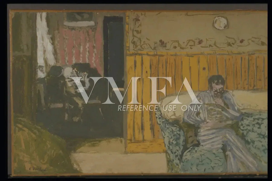 Interiør med en mann som leser - Édouard Vuillard
