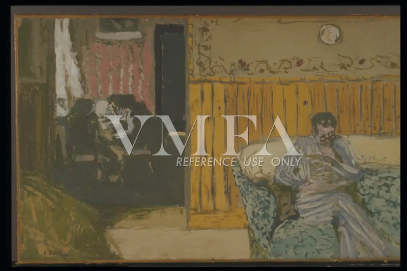 Interiør med en mann som leser - Édouard Vuillard