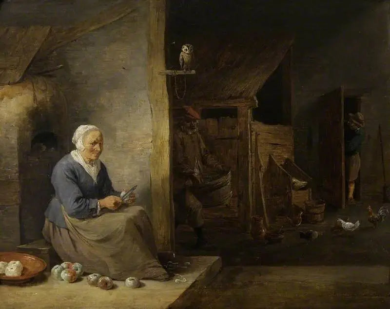 Interiør, med en gammel kvinne som skreller epler - David Teniers den Yngre

Source:
Intérieur, avec une vieille femme épluchant des pommes - David Teniers le Jeune