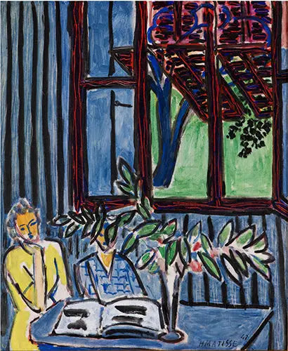 Blått interiør med to unge jenter - Henri Matisse