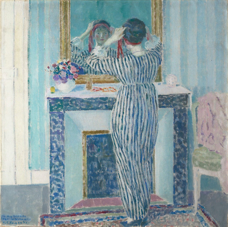 Blått interiør: Giverny (Den røde bånd) - Frederick Carl Frieseke