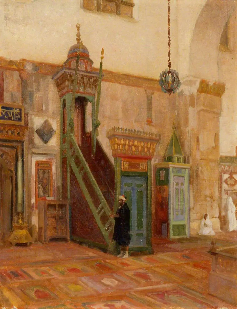Interiør av en moské eller Mimbaren i Den store moskéen i Damaskus - Frederic Leighton

Source:
Intérieur d'une mosquée ou le Mimbar de la Grande Mosquée de Damas - Frederic Leighton