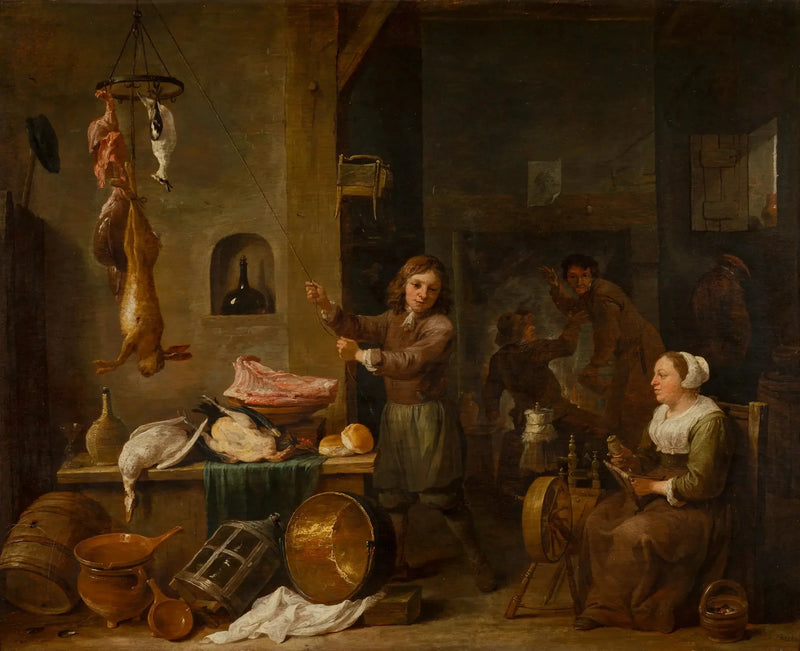 Interiør på kjøkkenet med en gutt og en kvinne ved et spillbord - David Teniers den Yngre

Source:
Intérieur de cuisine avec un garçon et une femme avec une table de jeu - David Teniers le Jeune