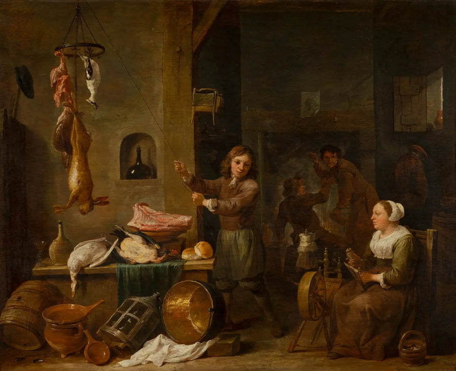 Interiør på kjøkkenet med en gutt og en kvinne ved et spillbord - David Teniers den Yngre

Source:
Intérieur de cuisine avec un garçon et une femme avec une table de jeu - David Teniers le Jeune