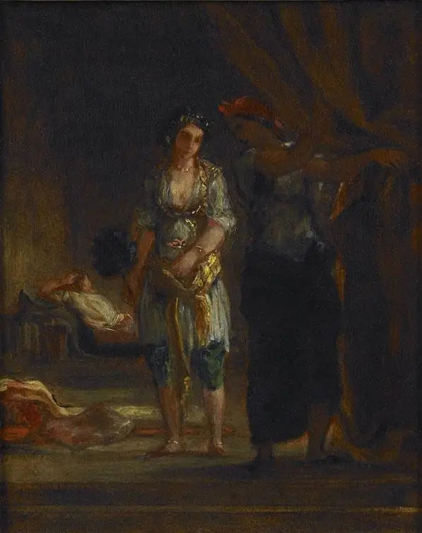 Intérieur de harem à Oran - Eugène Delacroix image 1 reproduction de peinture à l’huile