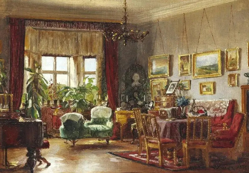 Innvendig i kunstnerens barndomshjem på Strandgade 30 i Christianshavn, - Peder Severin Krøyer