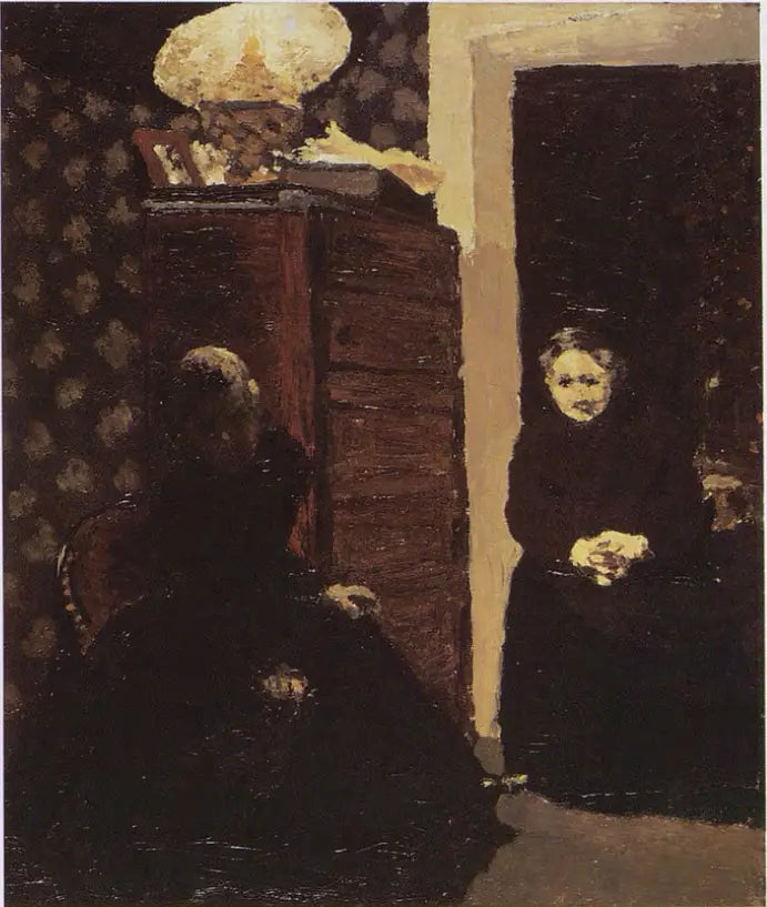 Interiør, kveldslys-effekt - Édouard Vuillard