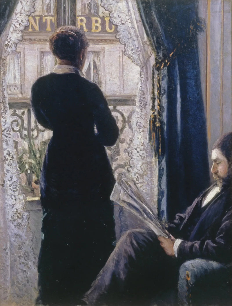 Interiør, kvinne ved vinduet - Gustave Caillebotte