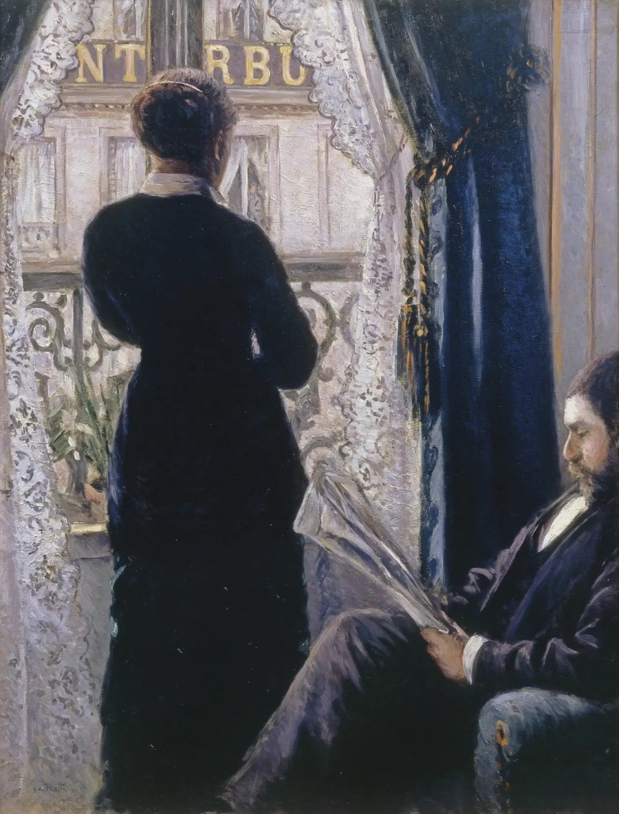 Interiør, kvinne ved vinduet - Gustave Caillebotte