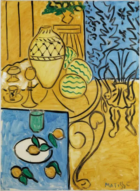 Gul og blå interiør - Henri Matisse