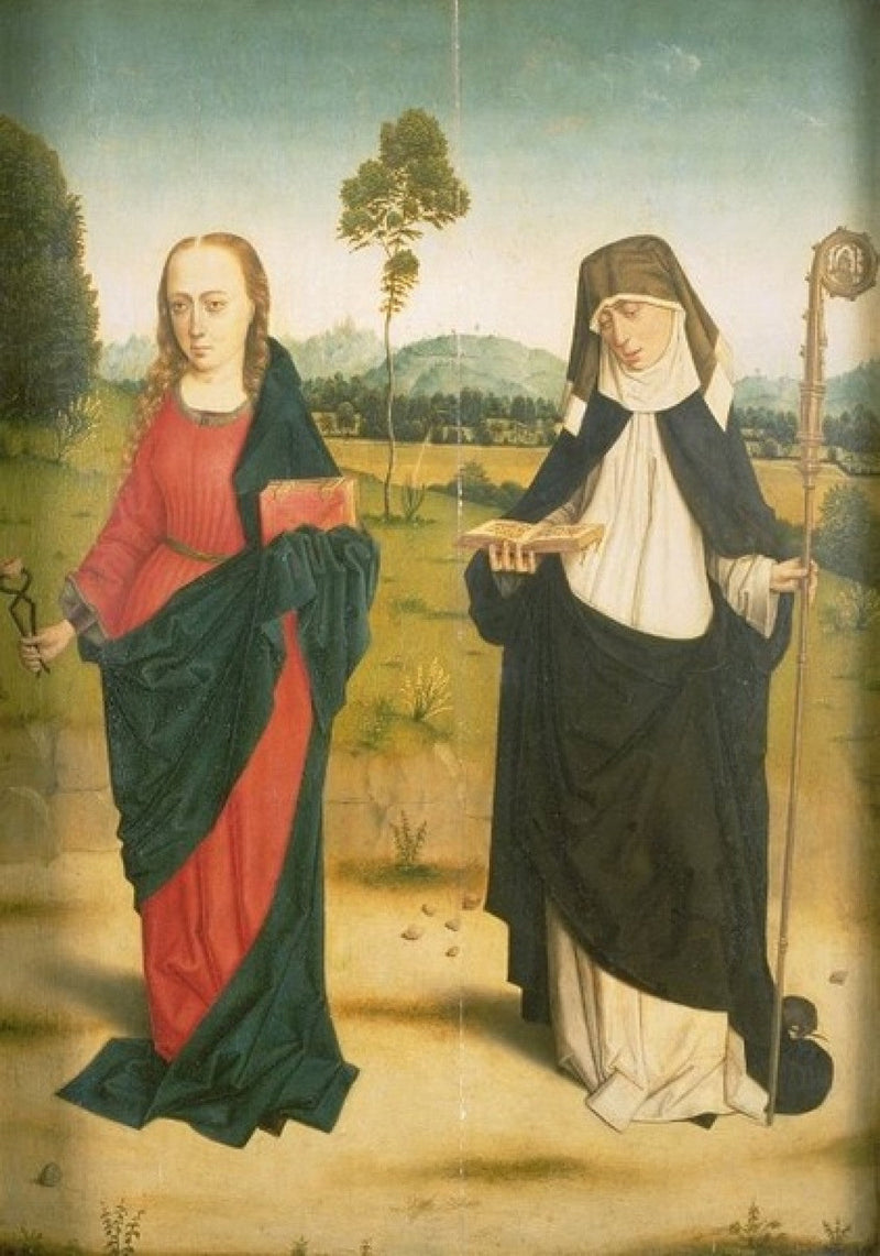 Interiør: Saint Agathe og Claire / Eksteriør: Annonseringen: Maria - Dirk Bouts