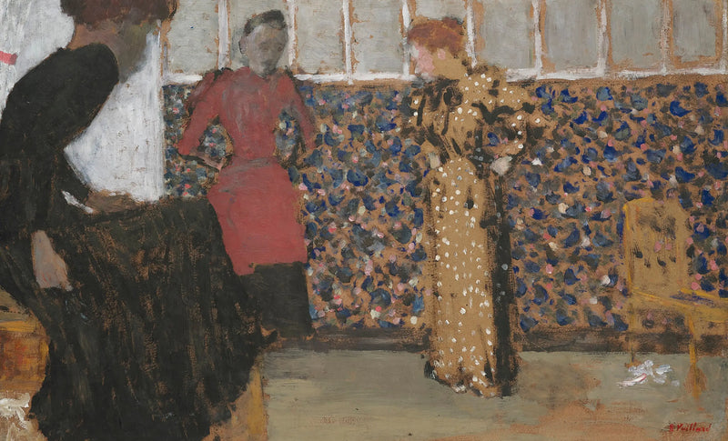 Interiør, tre kvinner i samtale - Édouard Vuillard