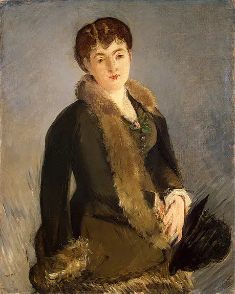 Isabelle Lemonnier med hatten i hånden - Édouard Manet