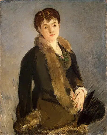 Isabelle Lemonnier med hatten i hånden - Édouard Manet