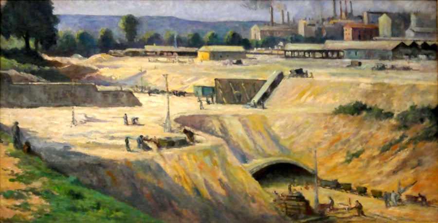 Issy-les-Moulineaux, byggeplass for metrobane - Maximilien Luce