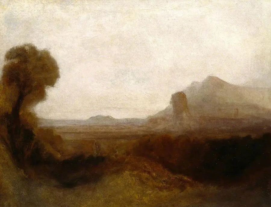 Italiensk landskap med et tårn - J. M. W. Turner