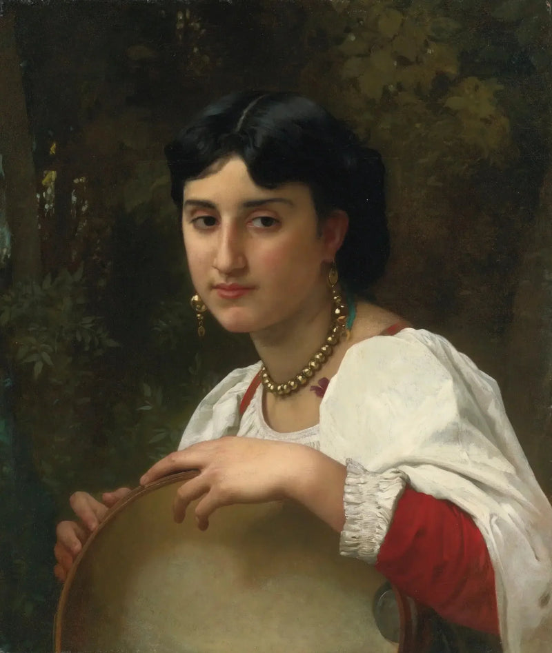 Italiensk med tamburin - Bouguereau